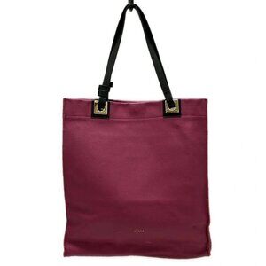 FURLA - Pink Black Leather Tote Bag